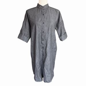 kal rieman drop sleeve shirtdress dark denim Sz Small Classic Minimalism $420